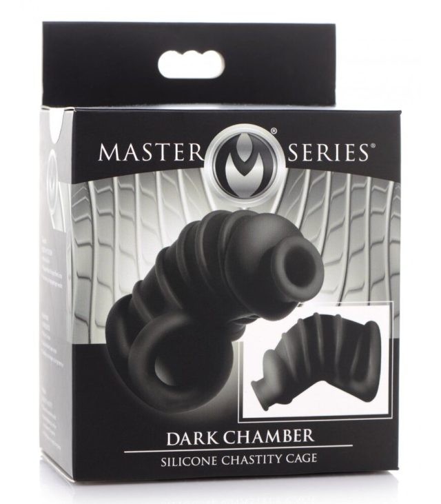 Master Series Dark Chamber Silicone Chastitys Cage - Image 4