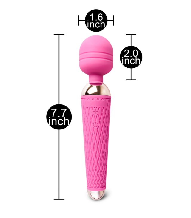 10 Speed Rechargeable Magic Wand Pink - Image 4