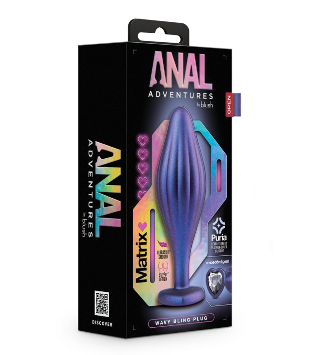 Anal Adventures Matrix Wavy Bling Butt Plug - Image 4