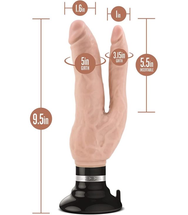 Dr. Skin 7 Inch Dual Penetrating Vibrating Dildo - Image 3