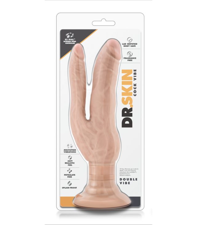 Dr. Skin 7 Inch Dual Penetrating Vibrating Dildo - Image 4