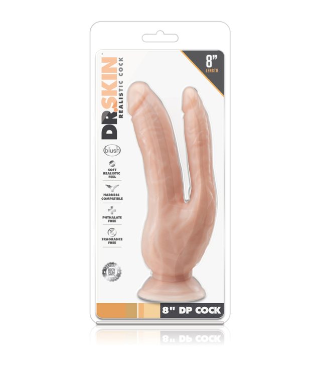 Dr. Skin Dual 8 Inch Dual Penetrating Dildo With Suction Cup - Image 4