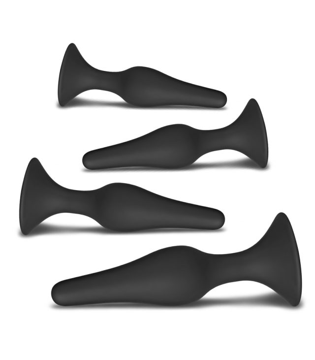 Set of Four Silicone Butt Plugs Black - Image 2