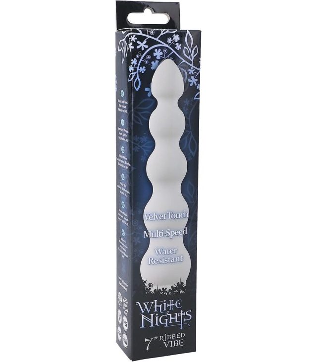 White Nights 7 Inch Ribbed Anal Vibrator - Image 2