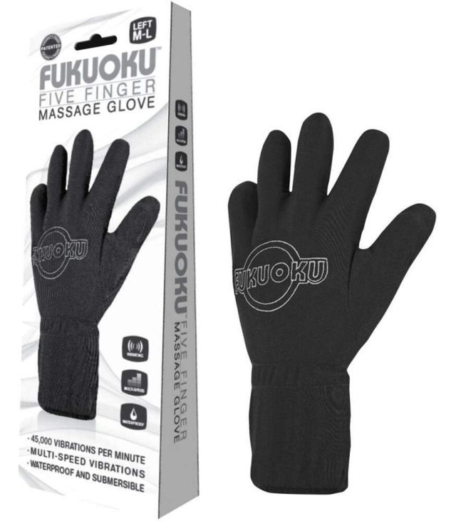 Fukuoku Vibrating Five Finger Massage Glove  Left Hand - Image 4