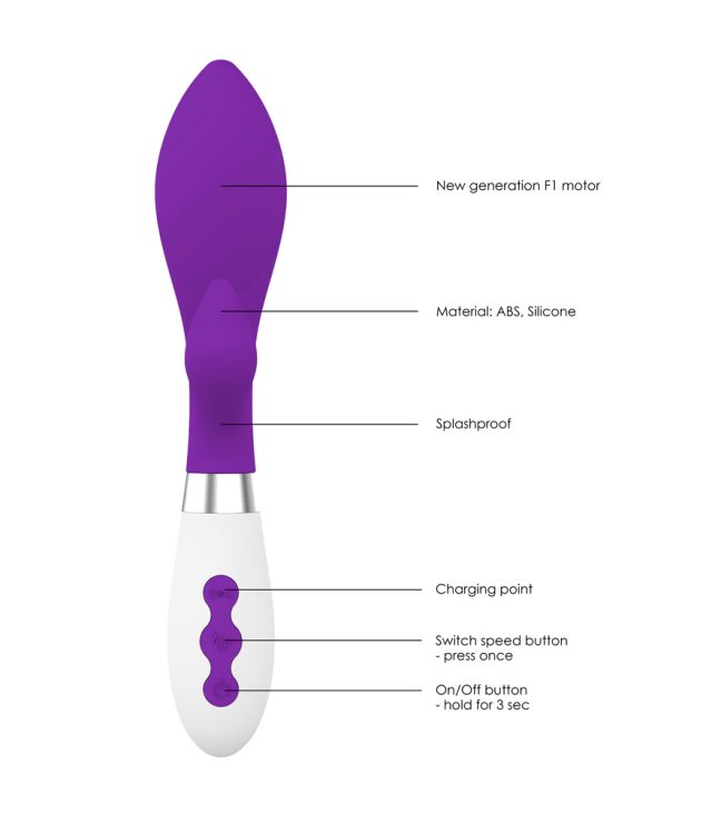 Achelois Rechargeable Vibrator Purple - Image 2