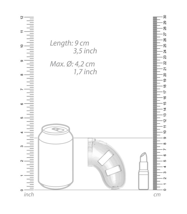 Man Cage 10  Male 3.5 Inch Clear Chastity Cage With Anal Plug - Image 4