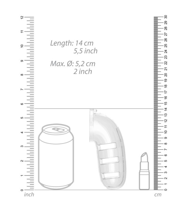 Man Cage 12  Male 5.5 Inch Clear Chastity Cage With Anal Plug - Image 4