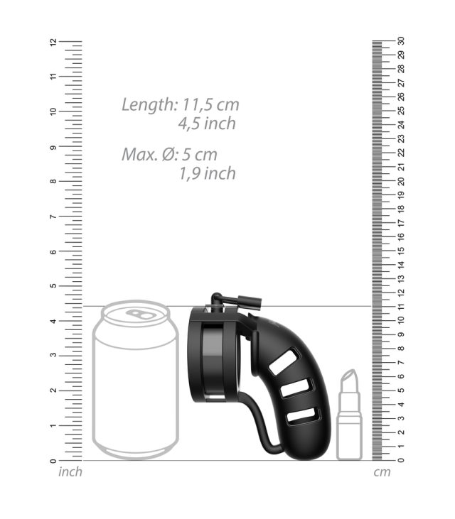 Man Cage 19 Male 4.5 Inch Chastity Cage With Ball Splitter - Image 4