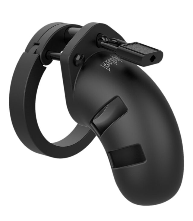 Man Cage 20 Male 3.5 Inch Black Silicone Chastity Cage