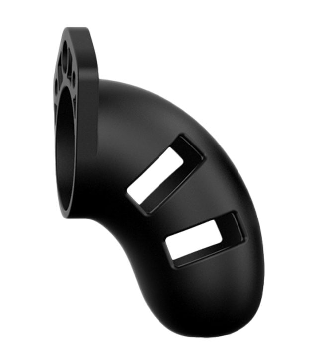 Man Cage 20 Male 3.5 Inch Black Silicone Chastity Cage - Image 2