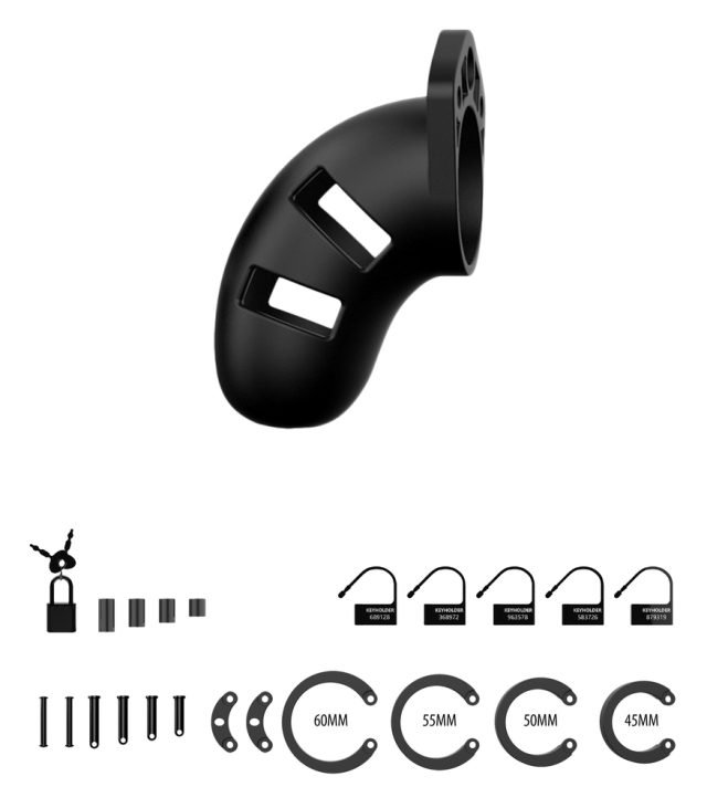 Man Cage 20 Male 3.5 Inch Black Silicone Chastity Cage - Image 3
