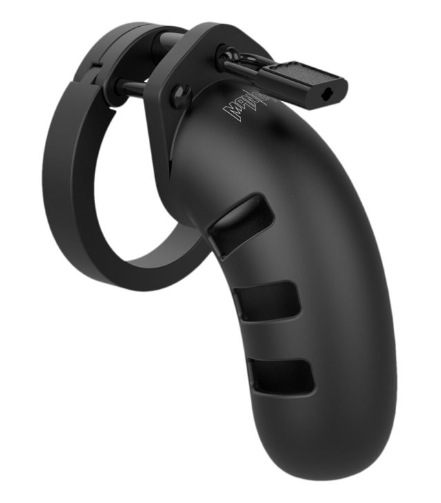 Man Cage 21 Male 4.5 Inch Black Silicone Chastity Cage