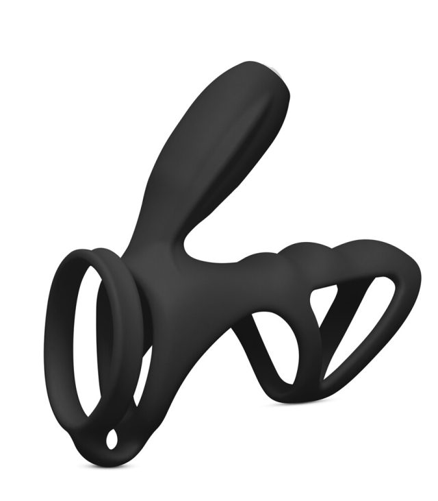 Cockring and Clit Vibrator Black