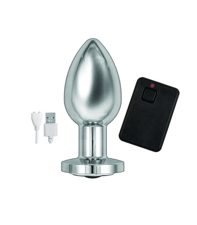 Ass Sation Remote Vibrating Butt Plug Silver - Image 3