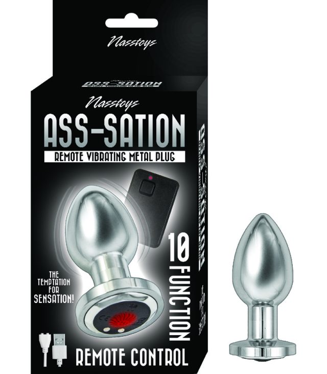 Ass Sation Remote Vibrating Butt Plug Silver - Image 4