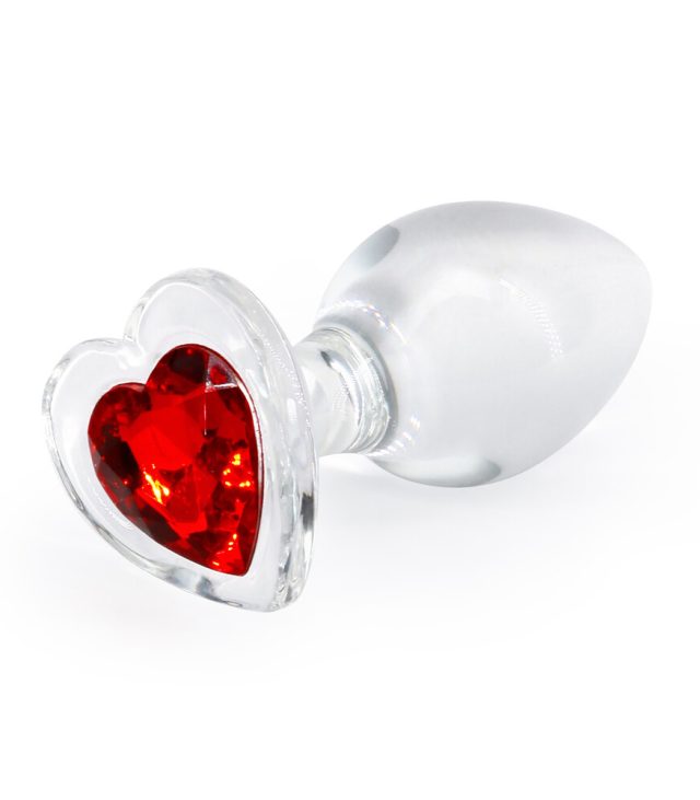 Crystal Desires Glass Heart Medium Butt Plug