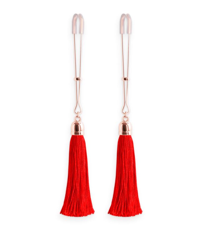 Bound Nipple Clamps Red Tassel