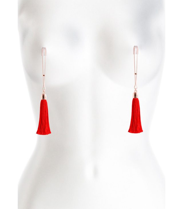 Bound Nipple Clamps Red Tassel - Image 2