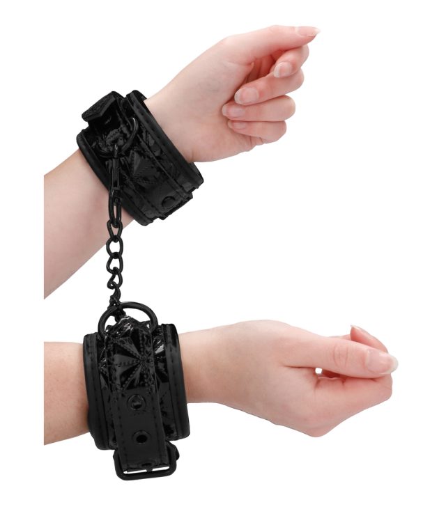 Ouch Luxury Black Hand Cuffs - Image 2