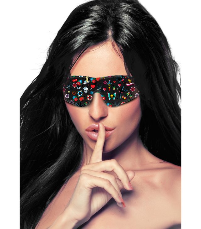 Ouch Old School Tattoo Printed Eye Mask - Image 3