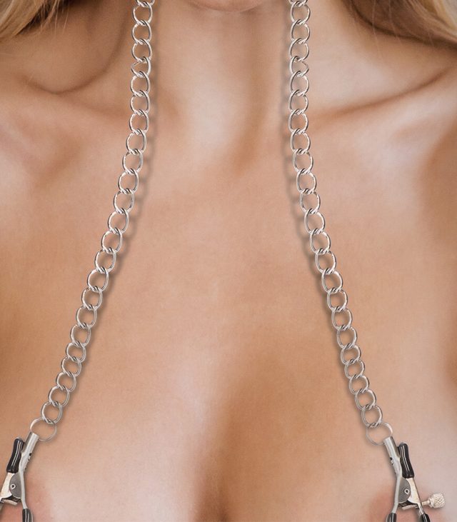 Ouch O Ring Gag With Nipple Clamps - Image 4