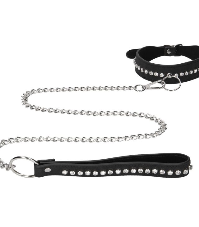 Ouch Diamond Studded Collar With Leash