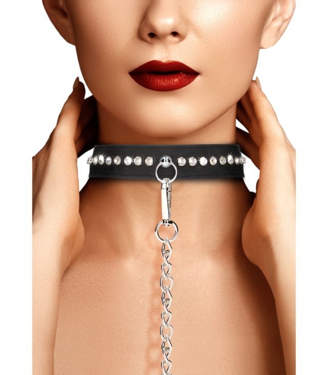 Ouch Diamond Studded Collar With Leash - Image 4