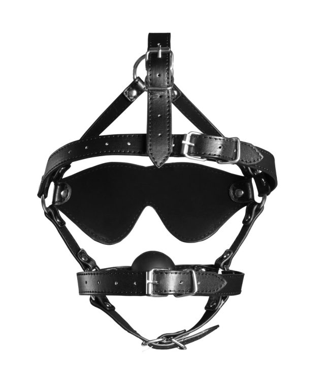 Ouch Xtreme Blindfolded Harness With Solid Ball Gag - Image 2