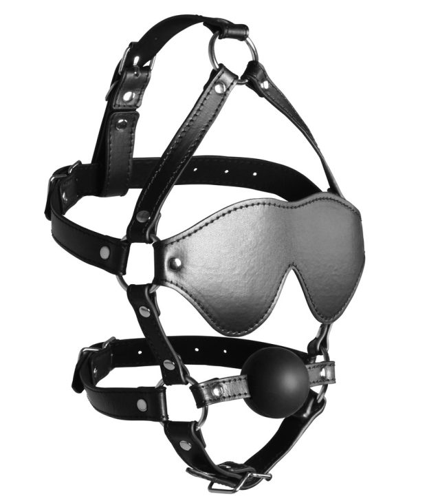 Ouch Xtreme Blindfolded Harness With Solid Ball Gag - Image 3