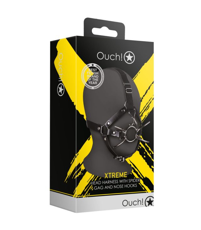 Ouch Xtreme Head Harness With Spider Gag And Nose Hooks - Image 4