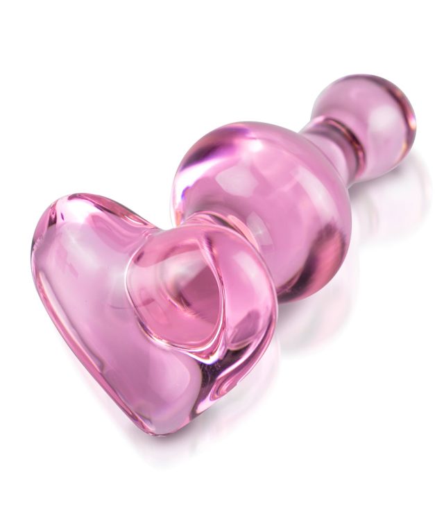 Icicles No.75 Pink Heart Glass Butt Plug