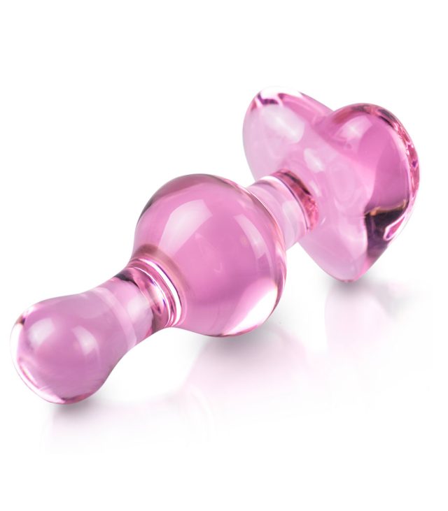Icicles No.75 Pink Heart Glass Butt Plug - Image 2