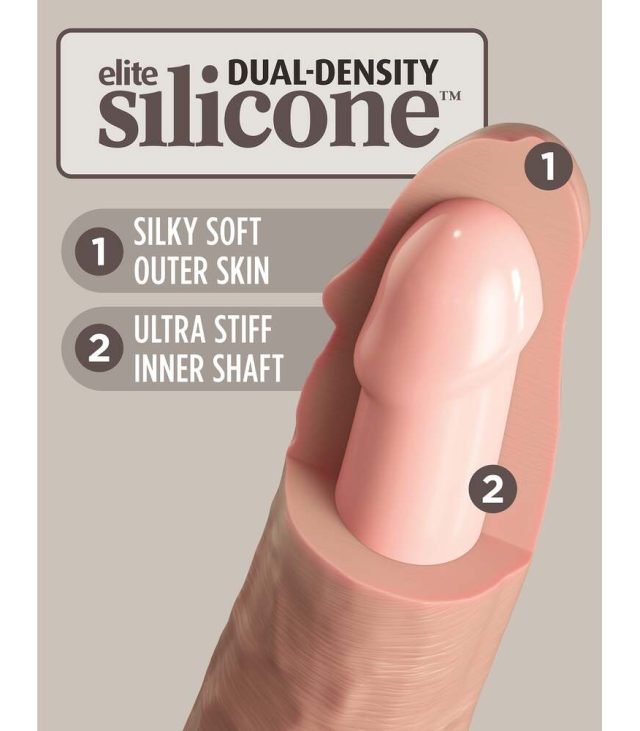 King Cock Elite 6 Inch Dual Density Dildo Caramel - Image 3