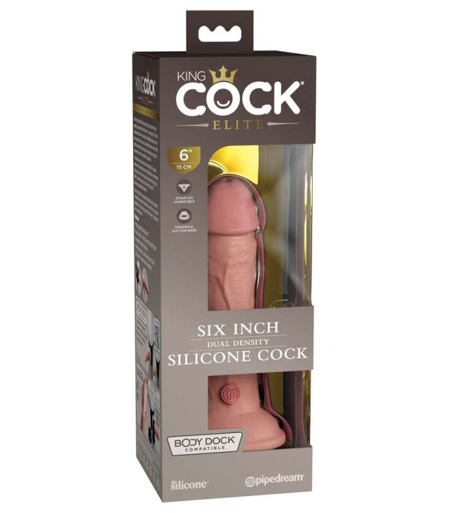 King Cock Elite 6 Inch Dual Density Dildo Caramel - Image 4