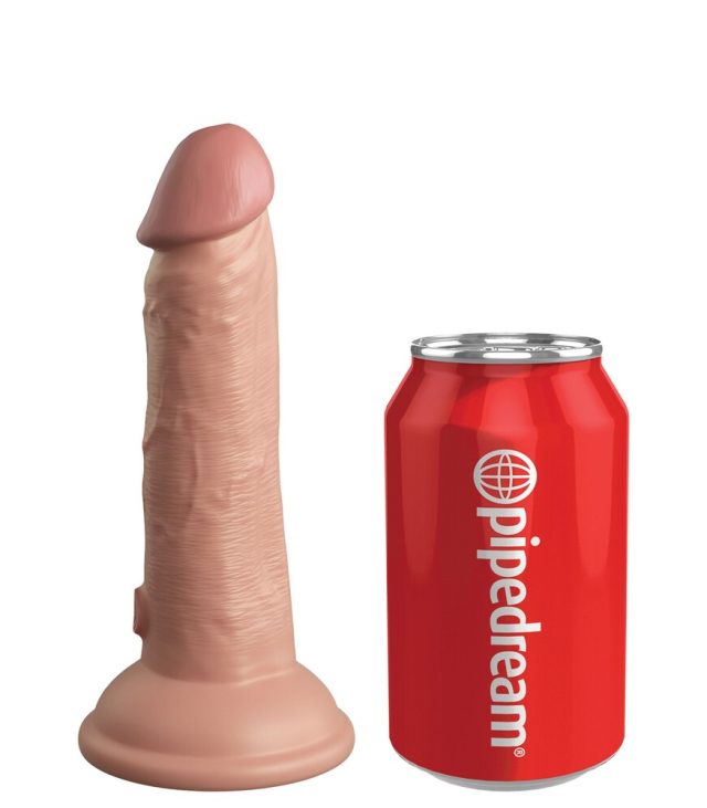King Cock Elite 6 Inch Dual Density Vibrating Cock Flesh Pink - Image 3