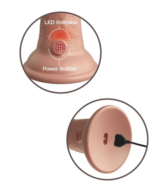 King Cock Elite 6 Inch Dual Density Vibrating Cock Flesh Pink - Image 4