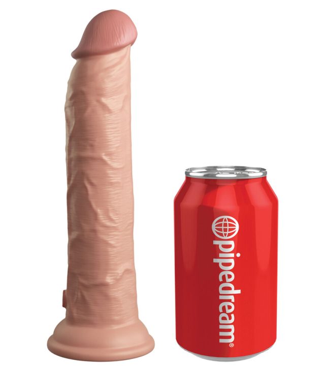 King Cock Elite 9 Inch Dual Density Vibrating Cock Flesh Pink - Image 2