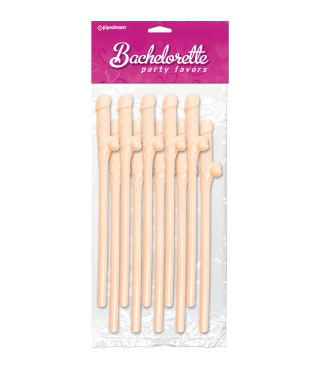 Bachelorette Party Favors 10 Pecker Straws Flesh