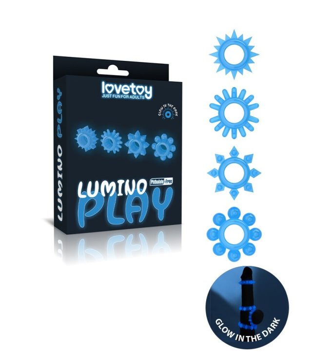 Lovetoy Glow In The Dark Lumino Play Cock Rings X4 - Image 4