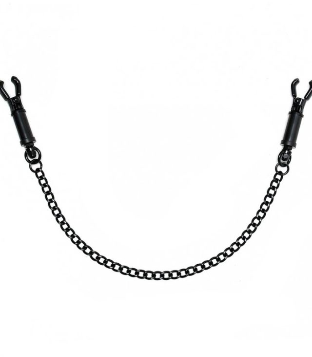 Black Metal Adjustable Nipple Clamps With Chain