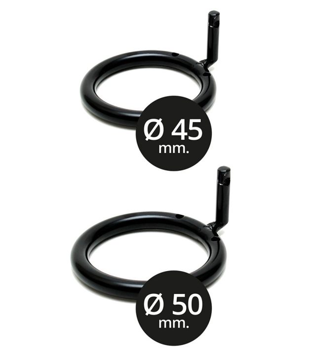Black Metal Male Chastity Device With Padlock - Image 3