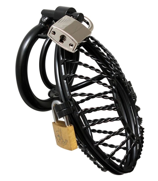 Opening Metal Male Chastity Device With 2 Padlocks