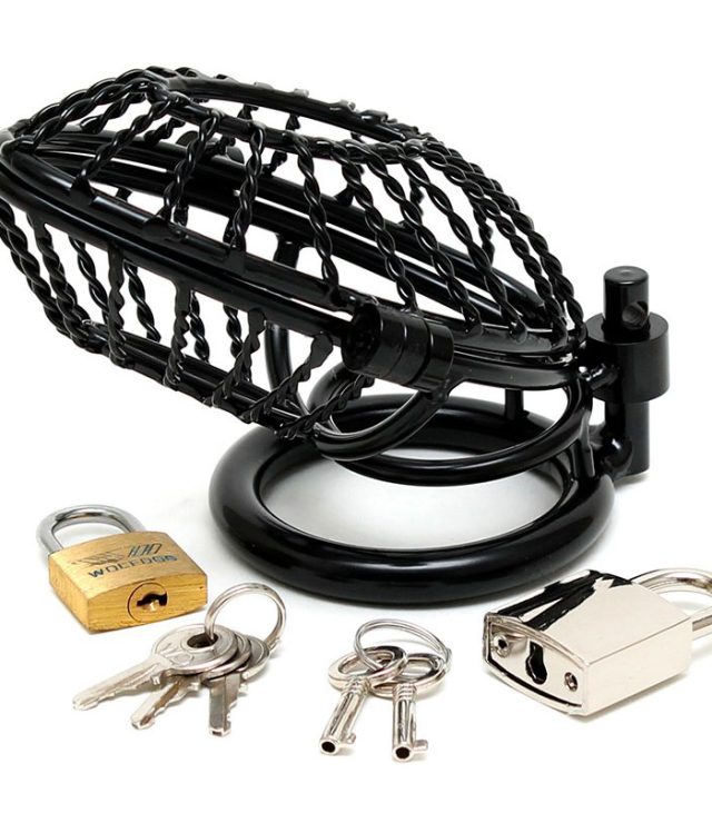 Opening Metal Male Chastity Device With 2 Padlocks - Image 3