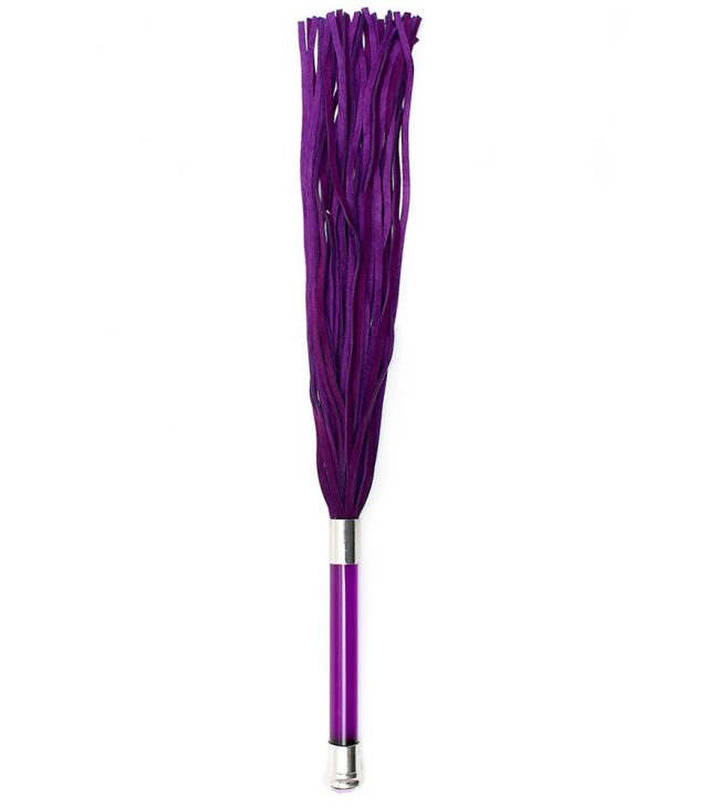 Purple Suede Flogger With Glass Handle And Crystal