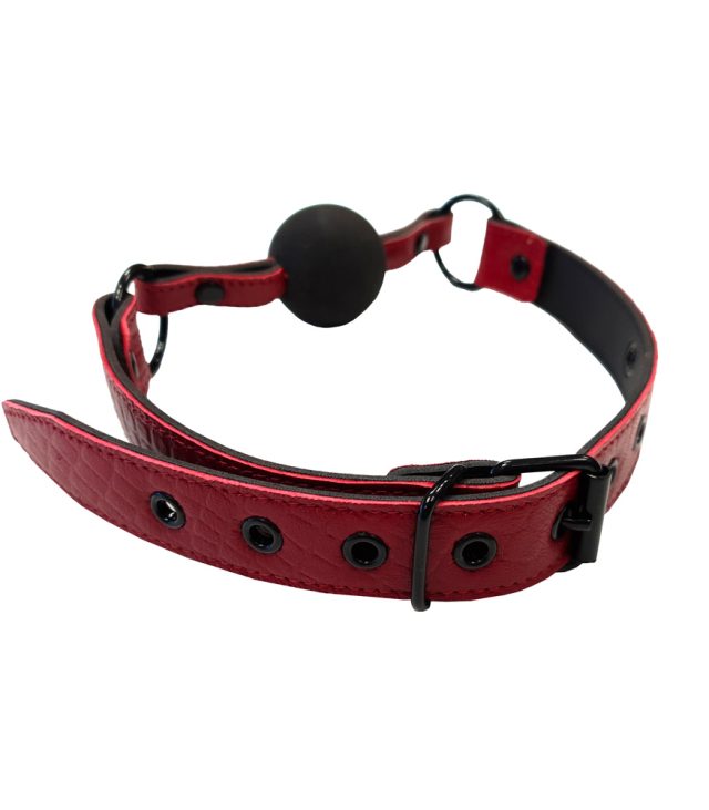 Rouge Garments Leather Croc Print Ball Gag - Image 3