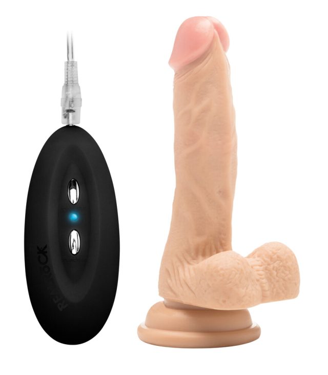 RealRock 7 Inch Vibrating Realistic Cock With Scrotum