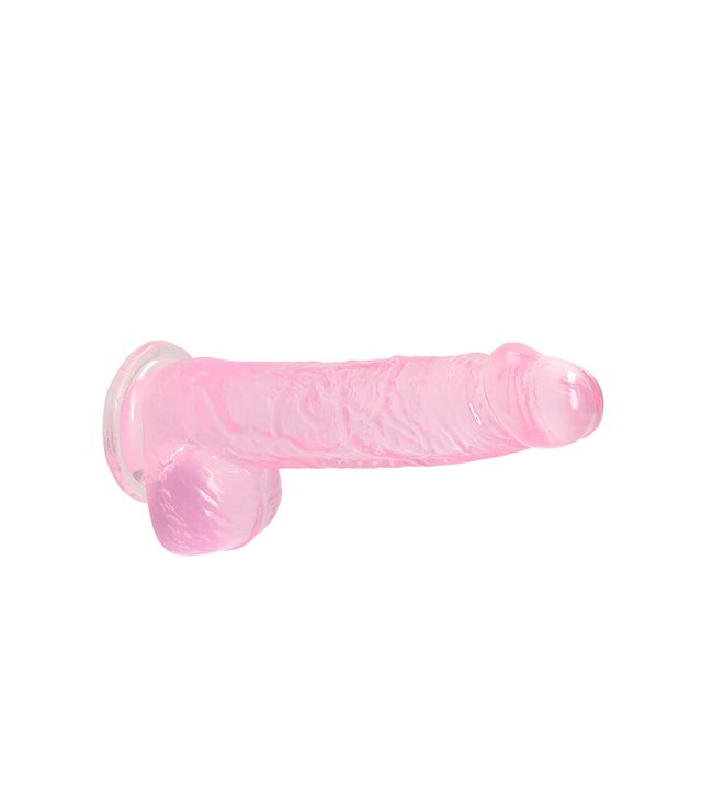 RealRock 6 Inch Pink Realistic Crystal Clear Dildo - Image 3
