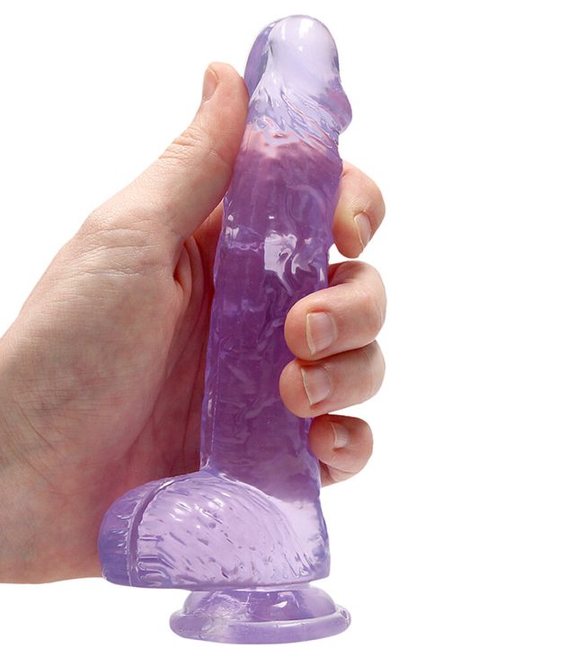 RealRock 6 Inch Purple Realistic Crystal Clear Dildo - Image 2