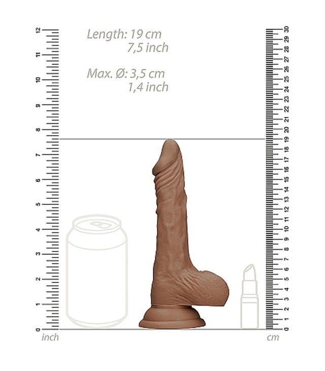 RealRock 7 Inch Dong With Testicles Flesh Tan - Image 4